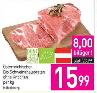 Sutterlüty Österreichischer Bio Schweinehalsbraten ohne Knochen per kg Angebot