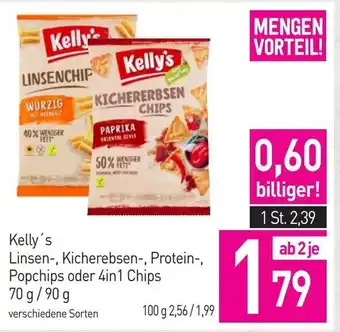 Sutterlüty Kelly's Linsen-, Kicherebsen-, Protein-, Popchips oder 4in1 Chips 70 g/90 g Angebot