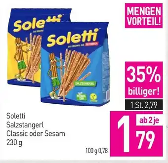 Sutterlüty Soletti Salzstangerl Classic oder Sesam 230g Angebot
