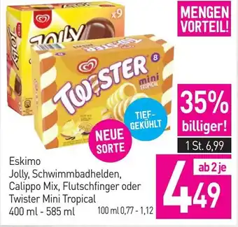 Sutterlüty Eskimo Jolly, Schwimmbadhelden, Calippo Mix, Flutschfinger oder Twister Mini Tropical 400ml/585ml Angebot