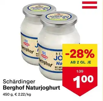 MPreis Berghof Naturjoghurt 450g Angebot