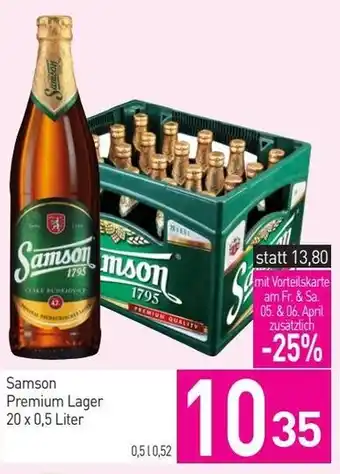 Sutterlüty Samson Premium Lager 20 x 0.5 Liter Angebot