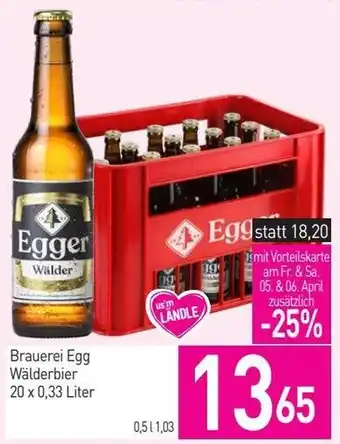 Sutterlüty Brauerei Egg Wälderbier 20 x 0.33 Liter Angebot