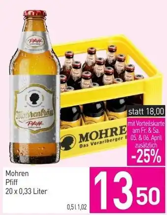 Sutterlüty Mohren Pfiff 20 x 0.33 Liter Angebot