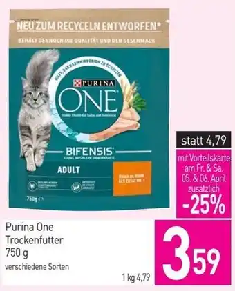 Sutterlüty Purina One Trockenfutter 750 g Angebot