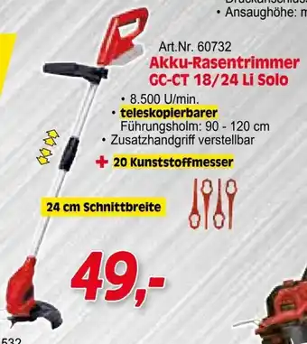 Zgonc Akku-Rasentrimmer GC-CT 18/24 Li Solo Angebot