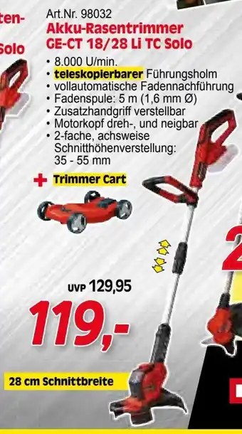 Zgonc Akku-Rasentrimmer GE-CT 18/28 Li TC Solo Angebot