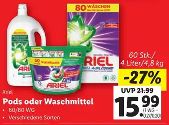 Lidl Pods oder Waschmittel 4L/4.8kg Angebot