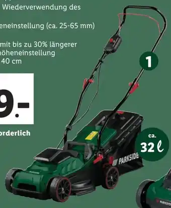 Lidl Akku-Rasenmäher, 20 V Angebot