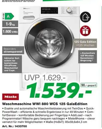 EP Waschmaschine WWI 880 WCS 125 GalaEdition Angebot