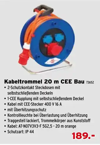 Salzburger Lagerhaus Kabeltrommel 20 m CEE Bau Angebot