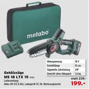 Salzburger Lagerhaus Gehölzsäge MS 18 LTX 15 Angebot