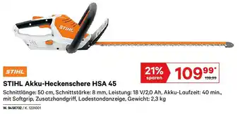 Lagerhaus STIHL Akku-Heckenschere HSA 45 Angebot