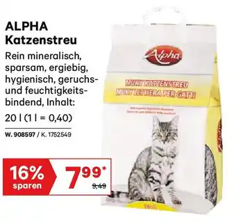 Lagerhaus ALPHA Katzenstreu Angebot