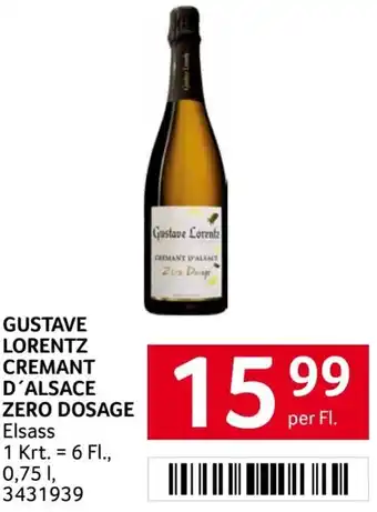 Transgourmet GUSTAVE LORENTZ CREMANT D'ALSACE ZERO DOSAGE 0.75L Angebot