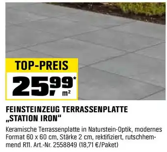 OBI FEINSTEINZEUG TERRASSENPLATTE ,,STATION IRON Angebot