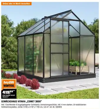 OBI GEWÄCHSHAUS VITAVIA,,COMET 3800 Angebot