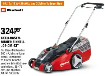 OBI AKKU-RASEN- MÄHER EINHELL ,,GE-CM 43 Angebot