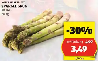 Hofer HOFER MARKTPLATZ SPARGEL GRÜN Klasse I 500 g Angebot