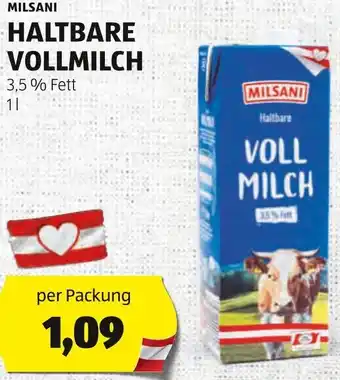 Hofer MILSANI HALTBARE VOLLMILCH 1L Angebot