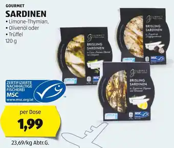 Hofer GOURMET SARDINEN 120g Angebot