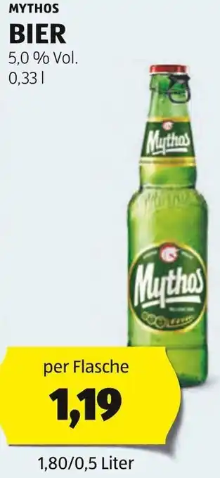 Hofer MYTHOS BIER 5,0% Vol. 0,33L Angebot