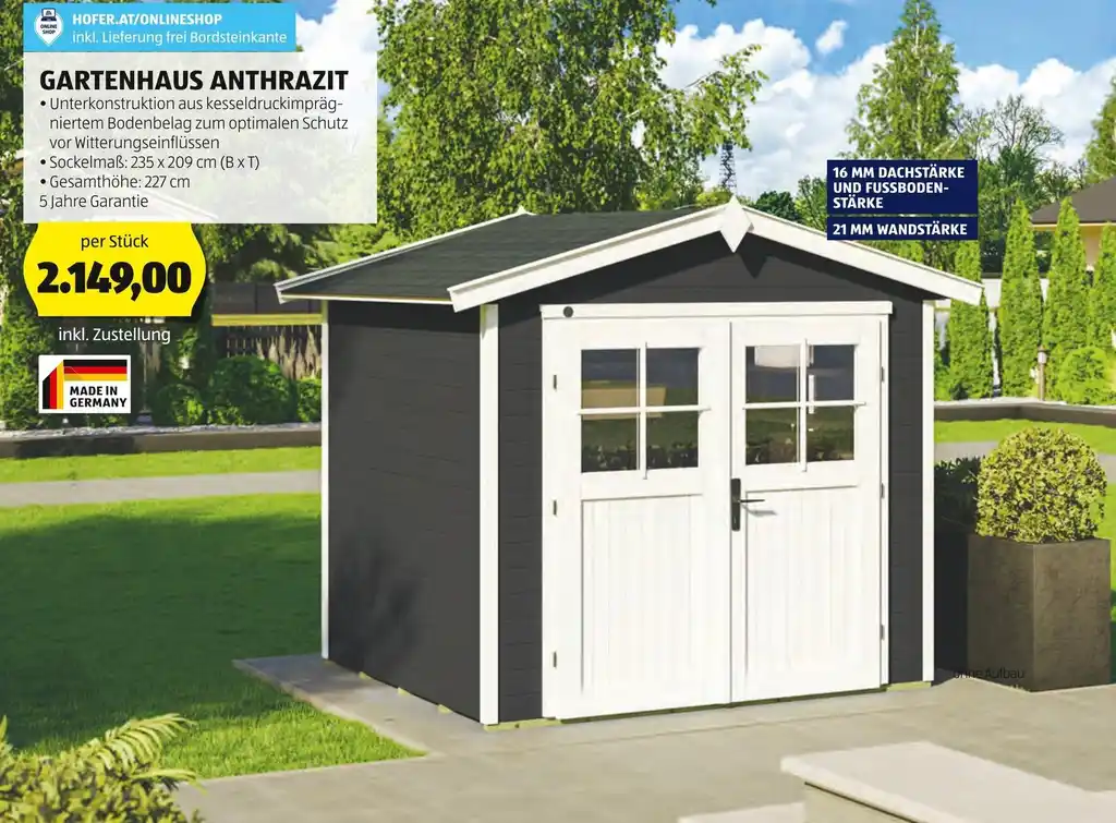 GARTENHAUS ANTHRAZIT Angebot bei Hofer