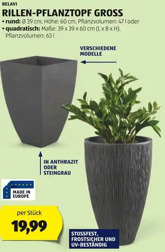 Hofer BELAVI RILLEN-PFLANZTOPF GROSS Angebot