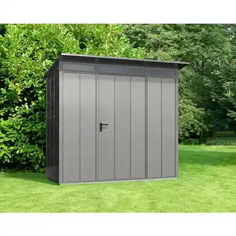 Bauhaus EcoStar Gerätehaus Elegant Typ 1 (Außenbreite inkl. Dachüberstand: 247,9 cm, Außentiefe inkl. Dachüberstand: 153 cm, Grau, Ei Angebot