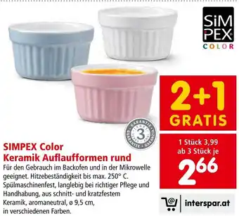 Interspar SIMPEX Color Keramik Auflaufformen rund Angebot