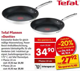 Interspar Tefal Pfannen >>Duetto Angebot