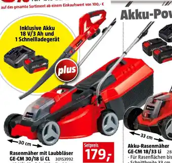 Bauhaus Rasenmäher mit Laubbläser GE-CM 30/18 Li CL Angebot