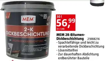 Bauhaus MEM 2K-Bitumen- Dickbeschichtung Angebot