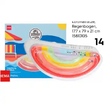 HEMA Luftmatratze, Regenbogen 177 x 79 x 21 cm HEMA 1 Stück