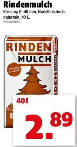 Liebmarkt Rindenmulch Körnung 0-40 mm, Nadelholzrinde, naturrein, 40 L Angebot