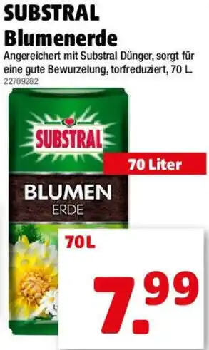 Liebmarkt SUBSTRAL Blumenerde 70 Liter Angebot