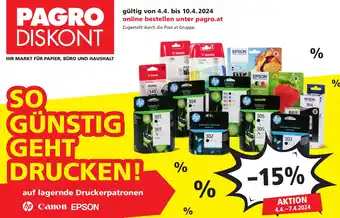 Pagro Diskont lagernde Druckerpatronen Angebot