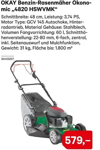 OKAY Benzin-Rasenmäher Ökono- mic,,4820 HSWVMK