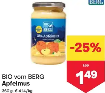 MPreis BIO vom BERG Apfelmus Angebot