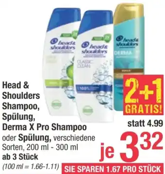 Maximarkt Head & Shoulders Shampoo, Spülung, Derma X Pro Shampoo oder Spülung Angebot