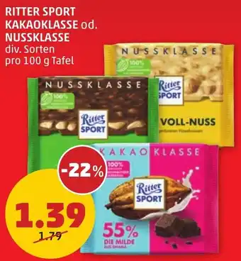 PENNY RITTER SPORT KAKAOKLASSE od. NUSSKLASSE Angebot