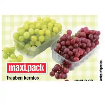 Maximarkt Trauben kernlos weiß oder blau Maximarkt 500 Gramm 1 Packung Angebot