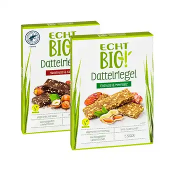 PENNY Echt Bio DATTELRIEGEL versch. Sorten Penny 5 Stück 1 Packung Angebot