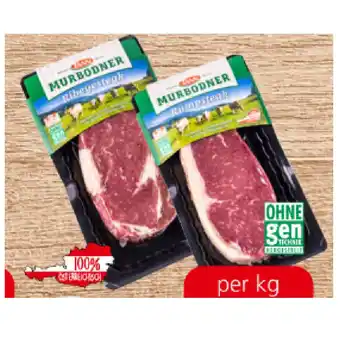 Spar Tann Murbodner Ribeye- oder Rumpsteak SPAR 1 Kilogramm Angebot