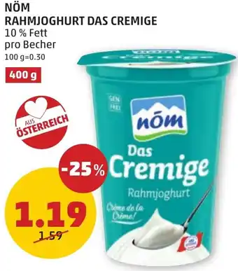 PENNY NÖM RAHMJOGHURT DAS CREMIGE Angebot