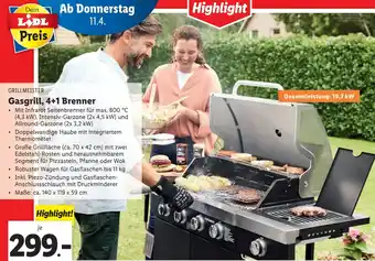 Lidl Gasgrill, 4+1 Brenner Angebot