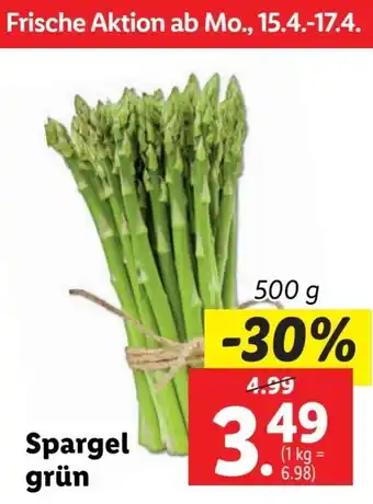 Lidl Spargel grün 500g Angebot