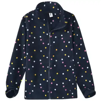 Ernsting's family Mädchen Fleecejacke mit buntem Punkte-Allover Angebot