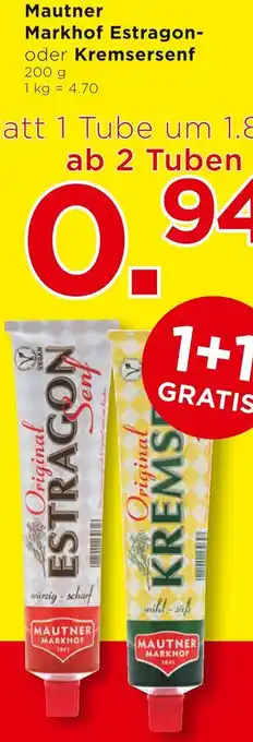 Unimarkt Mautner Markhof Estragon- oder Kremsersenf Angebot