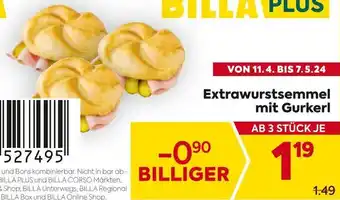 Billa Extrawurstsemmel mit Gurkerl Angebot